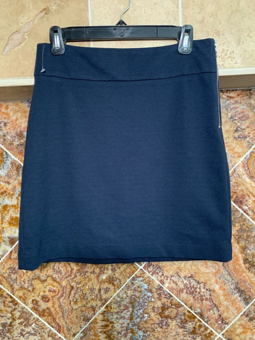 Banana Republic Navy Blue Stretch Ponte Mini Skirt Size 8 Work Office Bodycon